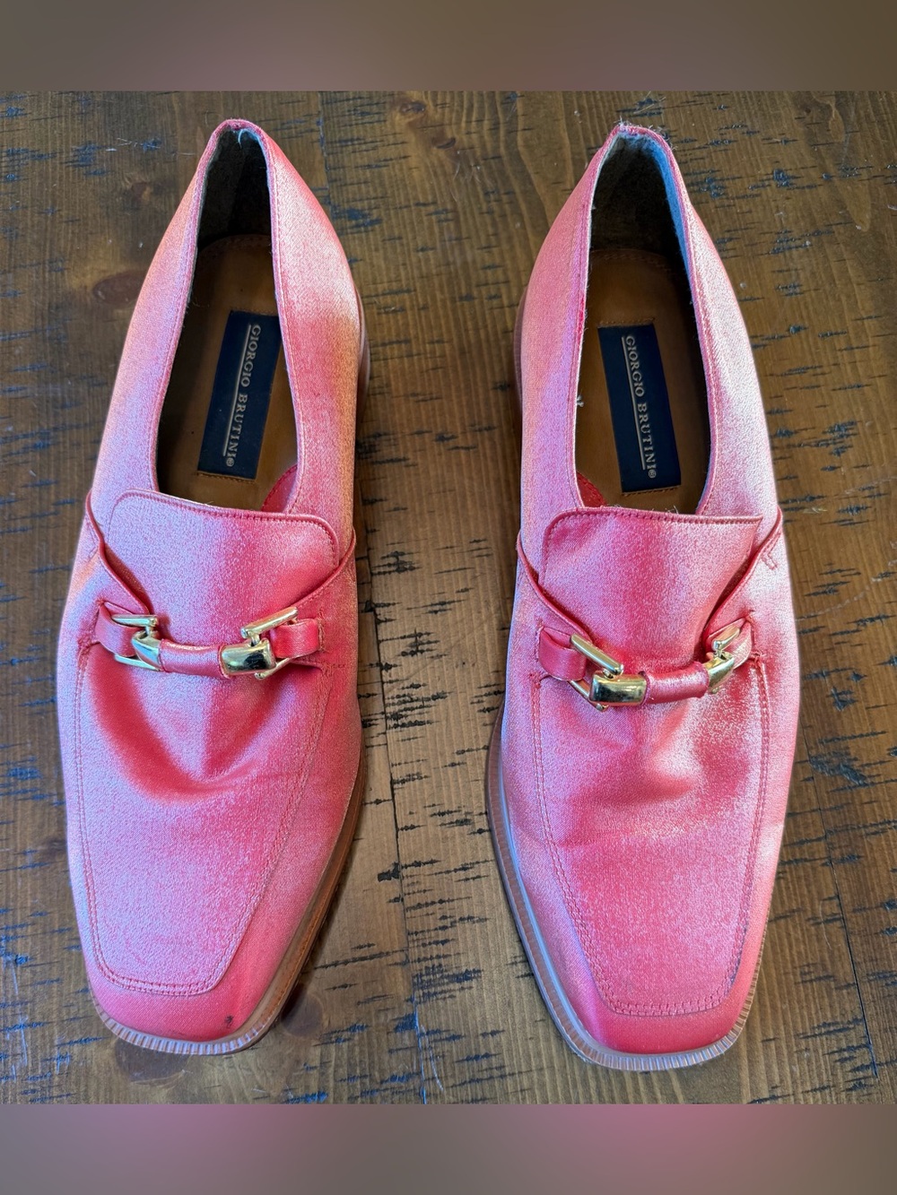 Giorgio Brutini Salmon colored Satin Horsebit Loafers